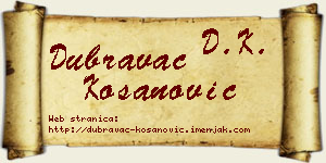 Dubravac Kosanović vizit kartica